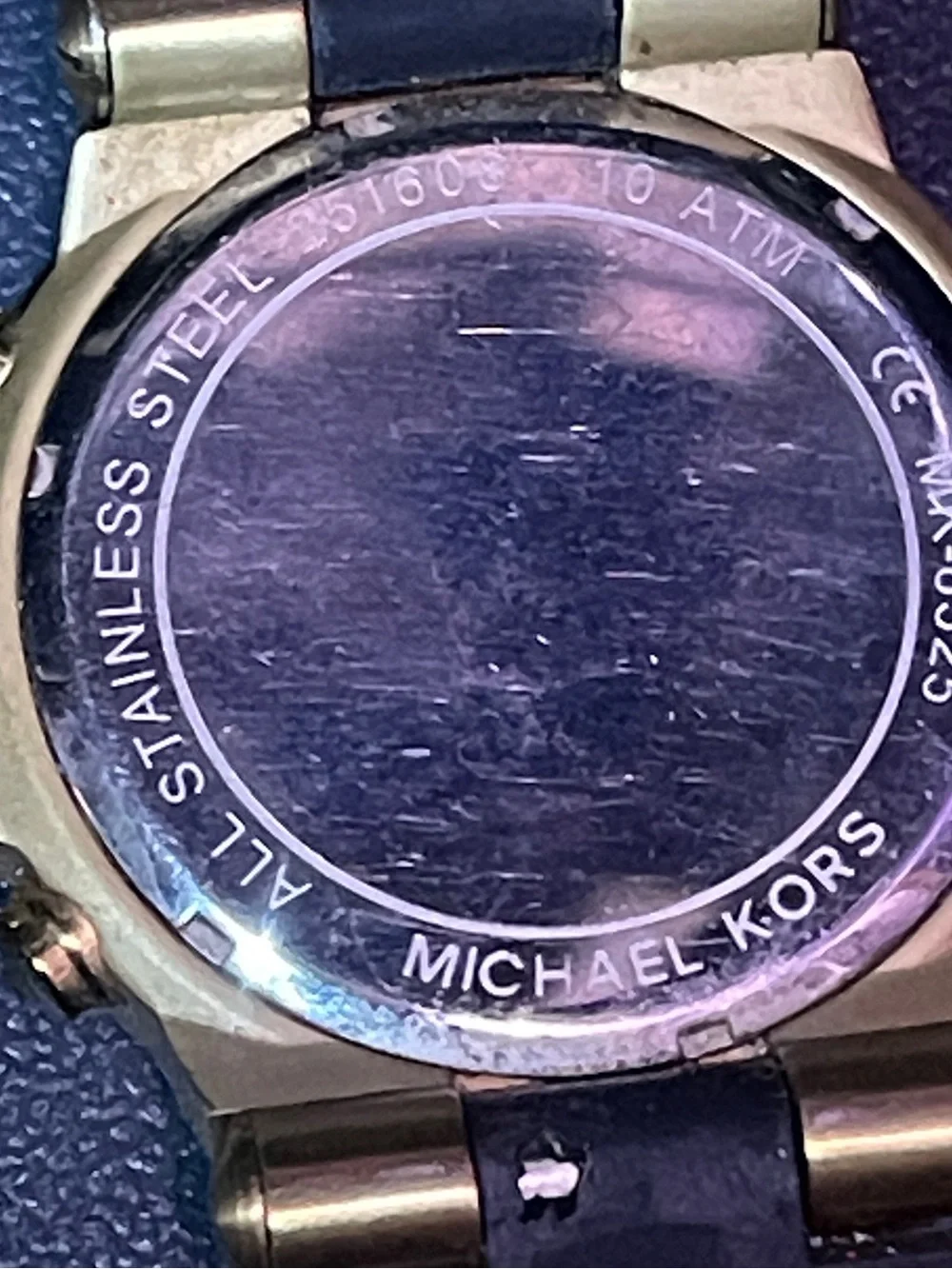 Michael Kors Gold-Tone Chronograph Watch with Black Dial and Black Strap